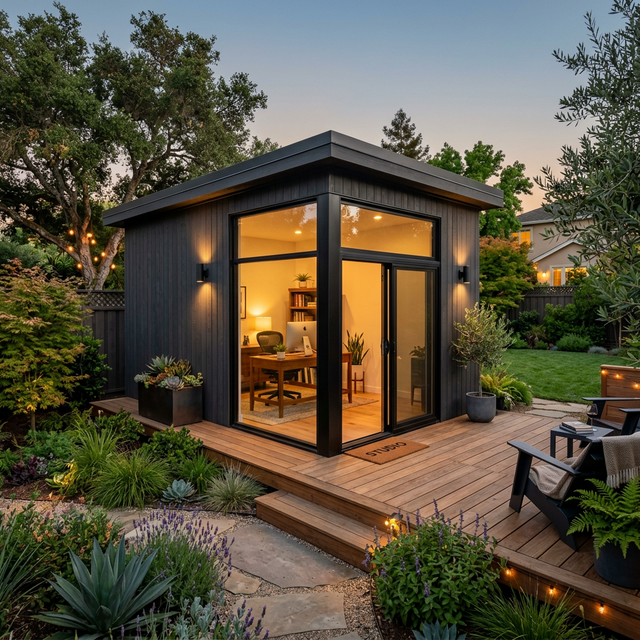 120 sq ft prefabricated backyard office frame kit